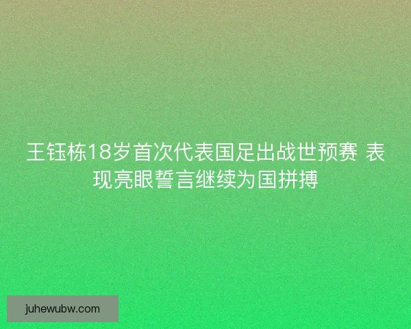 王钰栋18岁首次代表国足出战世预赛 表现亮眼誓言继续为国拼搏